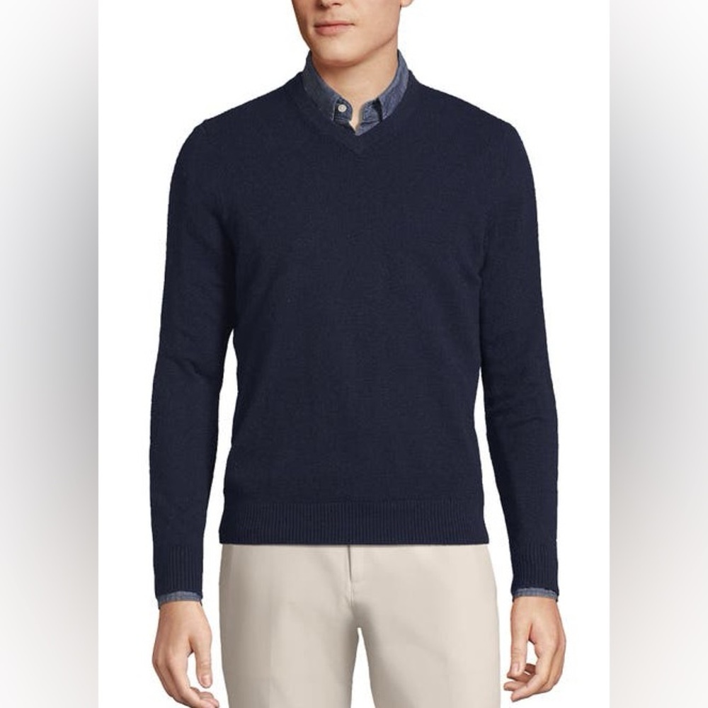 Men's Christian Lacroix Cashmere Navy Sweater, Sz M